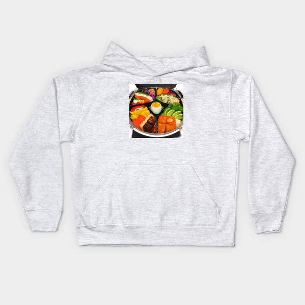 Bento Japan Food Container Kids Hoodie by Flowering Away